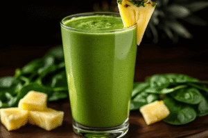 Green Smoothie With Spinach & Pineapple 3 Green Smoothie With Spinach & Pineapple