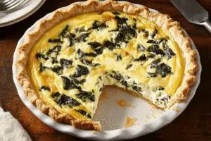 freezer-friendly spinach cheese quiche