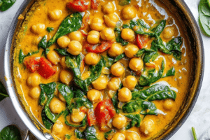 Chickpea & Spinach Coconut Curry Recipe 2 Chickpea & Spinach Coconut Curry