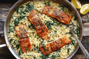 Salmon With Lemon Orzo