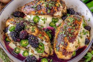 Melty Blackberry Jalapeno Stuffed Chicken 3 Melty Blackberry Jalapeno Stuffed Chicken