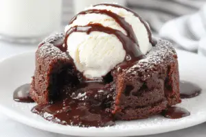 Molten Chocolate Lava Cake With Ice cream