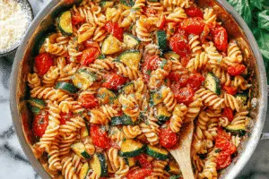 Healthy Tomato Zucchini Pasta