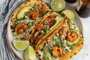 Cilantro Lime Shrimp Tacos With Creamy Slaw