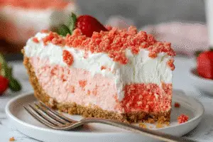 Delicious Strawberry Crunch Cheesecake