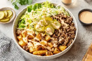 tasty burger bowl recipe