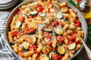 delicious tomato zucchini pasta