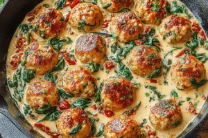 Creamy Spinach Turkey Meatballs