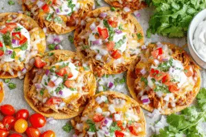 Cheesy Chicken Tostadas