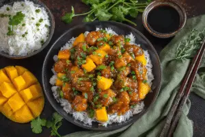 homemade mango chicken stir fry