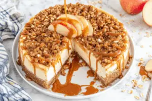 delicious apple cheesecake