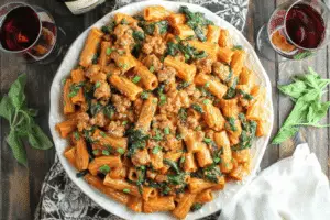 Delicious Creamy Sausage Rigatoni
