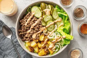 delicious burger bowl recipe