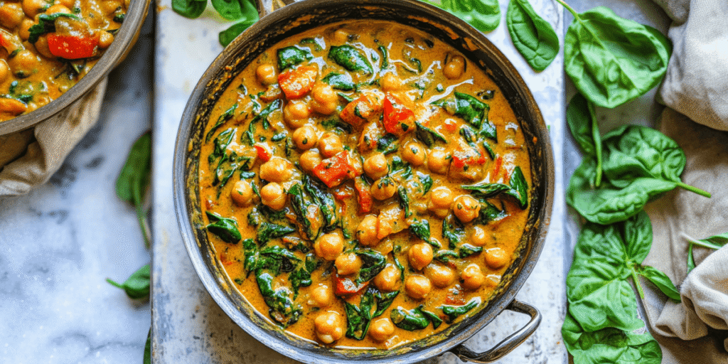 Chickpea & Spinach Coconut Curry Recipe