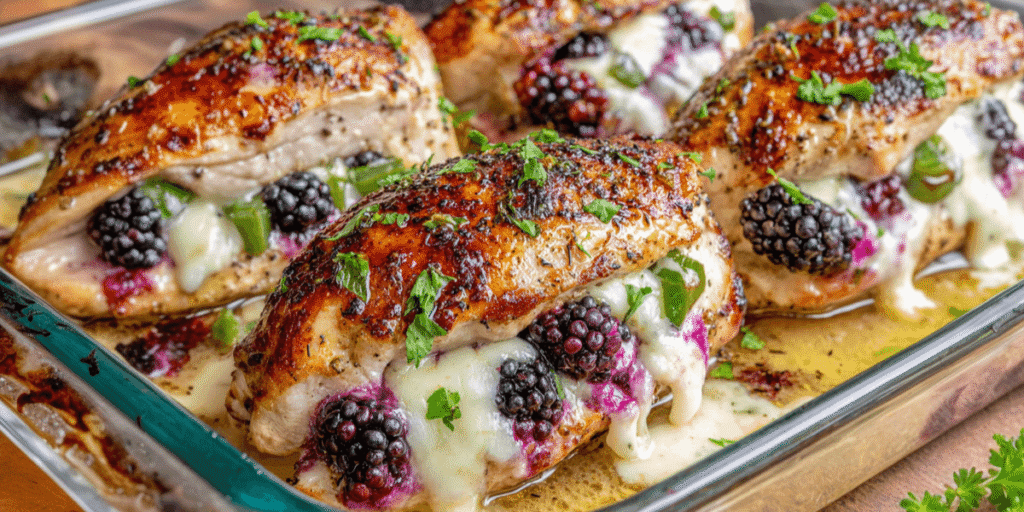 Melty Blackberry Jalapeno Stuffed Chicken Recipe