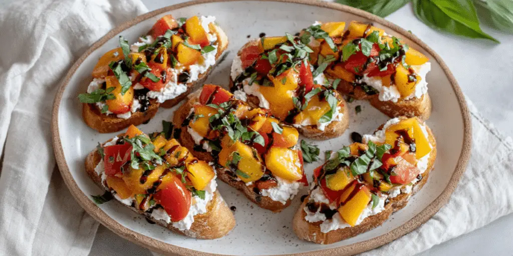 Peach Bruschetta With Whipped Ricotta Recipe