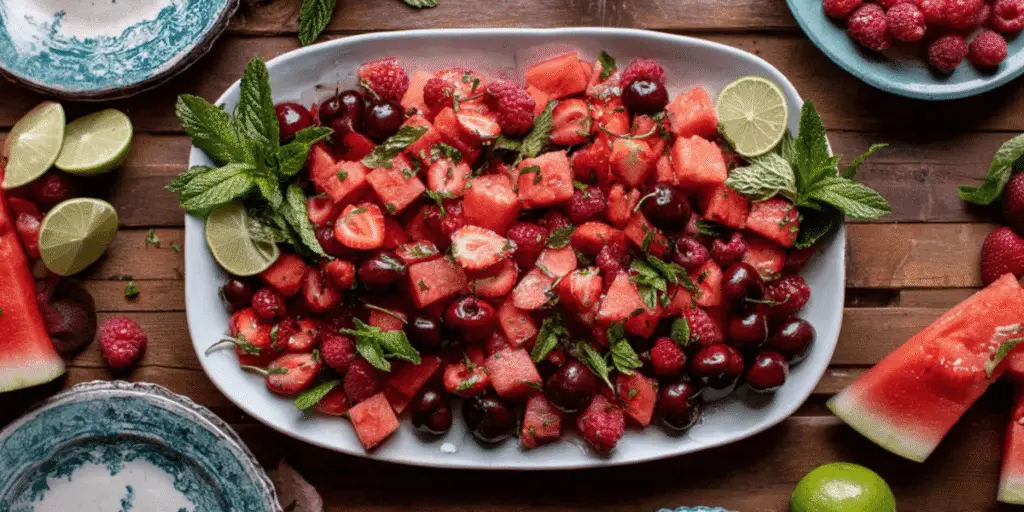 Easy Keto Watermelon Fruit Salad With Lime Mint Dressing Recipe