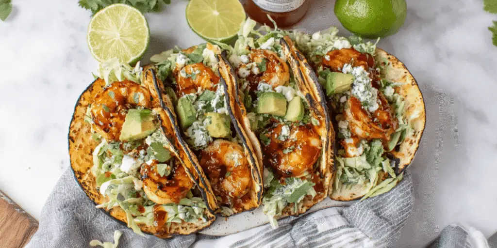 Cilantro Lime Shrimp Tacos With Creamy Slaw Recipe