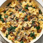 Parmesan Spinach Mushroom Pasta Skillet Recipe