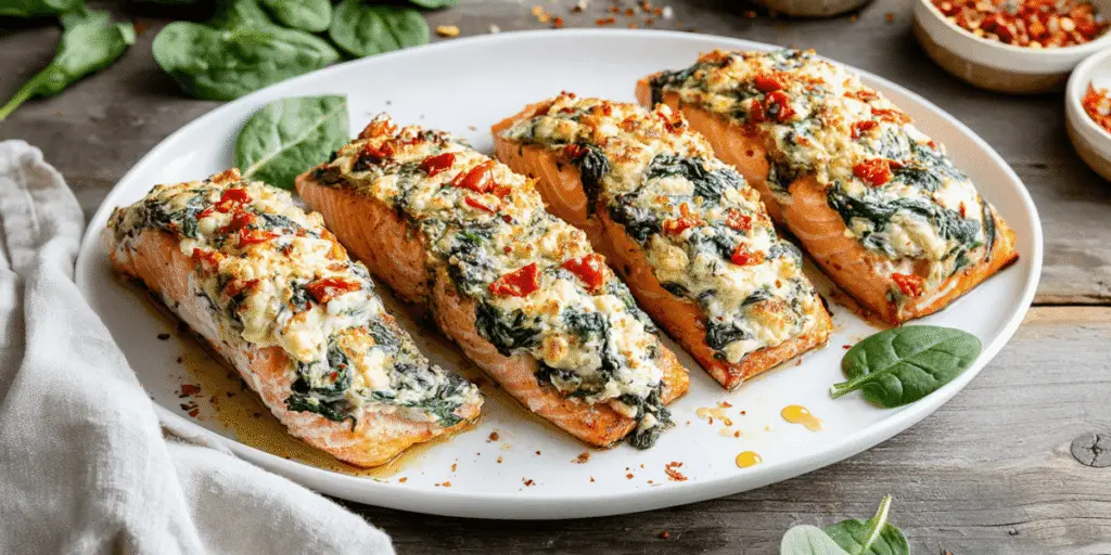 Home 7 Stuffed Salmon With Spinach & Feta Recipe