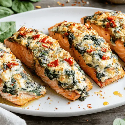 Stuffed Salmon With Spinach & Feta Recipe