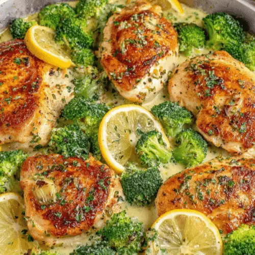 Creamy Garlic Chicken with Broccoli Recipe