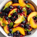 Honey Lime Basil Peach Fruit Salad Recipe
