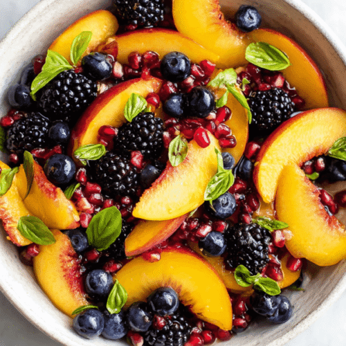 Honey Lime Basil Peach Fruit Salad 5 Honey Lime Basil Peach Fruit Salad Recipe